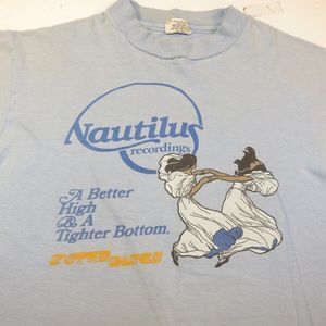 VINTAGE 1970s NAUTILUS RECORDINGS Record label TEE T SHIRT Mens M Fleetwood Mac